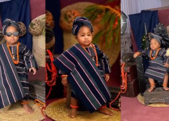 “Na grandma in a young body” – Little girl trends after appearing calm and compose throughout her photo shoot session (VIDEO)