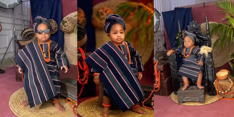 “Na grandma in a young body” – Little girl trends after appearing calm and compose throughout her photo shoot session (VIDEO)