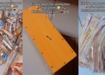 “My Christmas hair sure” – Lady jubilates as she reveals the amount of money she has saved up in her piggy bank (VIDEO)