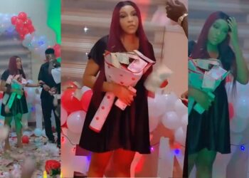 “This one don use money buy love” – Reactions as lady appears unexcited after her boyfriend proposed to her (video)