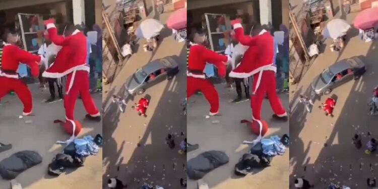 Video Showing Two Father “Christmases” Trading Blows In Abuja Goes Viral (WATCH)