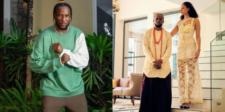 Omashola ‘fights’ wife over money sprayed at their wedding [Video]