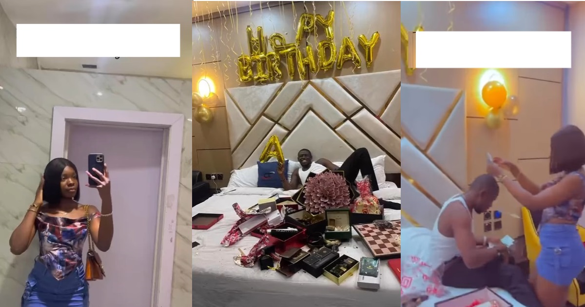 “Las las na her boyfriend money she use buy everything” – Reactions as lady splurged for her boyfriend on his birthday