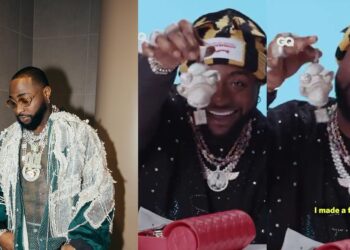 “I made a frog chain because my voice is hoarse and they were calling me frog on Twitter” – Davido (VIDEO)