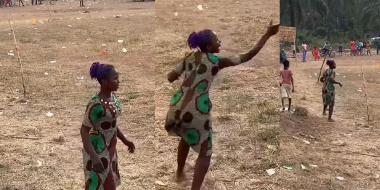 “Fan of the Tournament” – Passionate female football fan goes viral for her energetic show of support at a community tournament (WATCH)