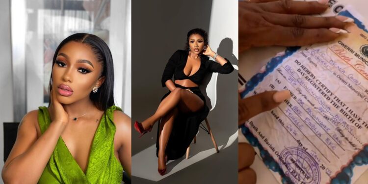 Mercy Eke’s sister releases her age affidavit to throw away claims that she falsified her age (VIDEO)