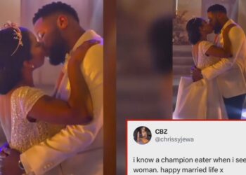 Social Media Abuzz Over Video Of Newlyweds Sharing A Steamy Kiss At Their Wedding Goes Viral (WATCH)