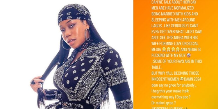 “See if you are gay come out and stop deceiving people into marriage…”– Toyin Lawani raises alarm