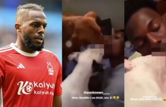 Nuno Tavares tongue-kissing