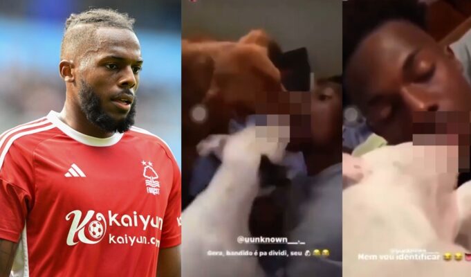 Nuno Tavares tongue-kissing