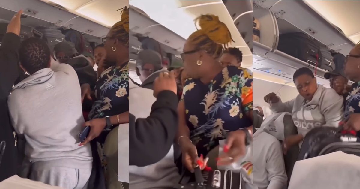 “Economy class is wild” – Netizens react to video of women in heated argument in an aircraft
