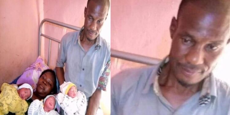 “He’s planning to run away, make una hold that man” – Nigerian man’s reaction to the news of his wife giving birth to triplets trend online