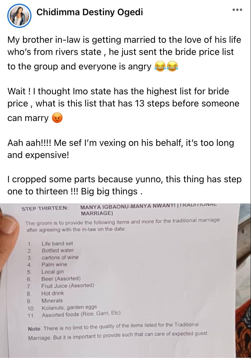 "The list has thirteen steps" - Nigerian woman laments over the