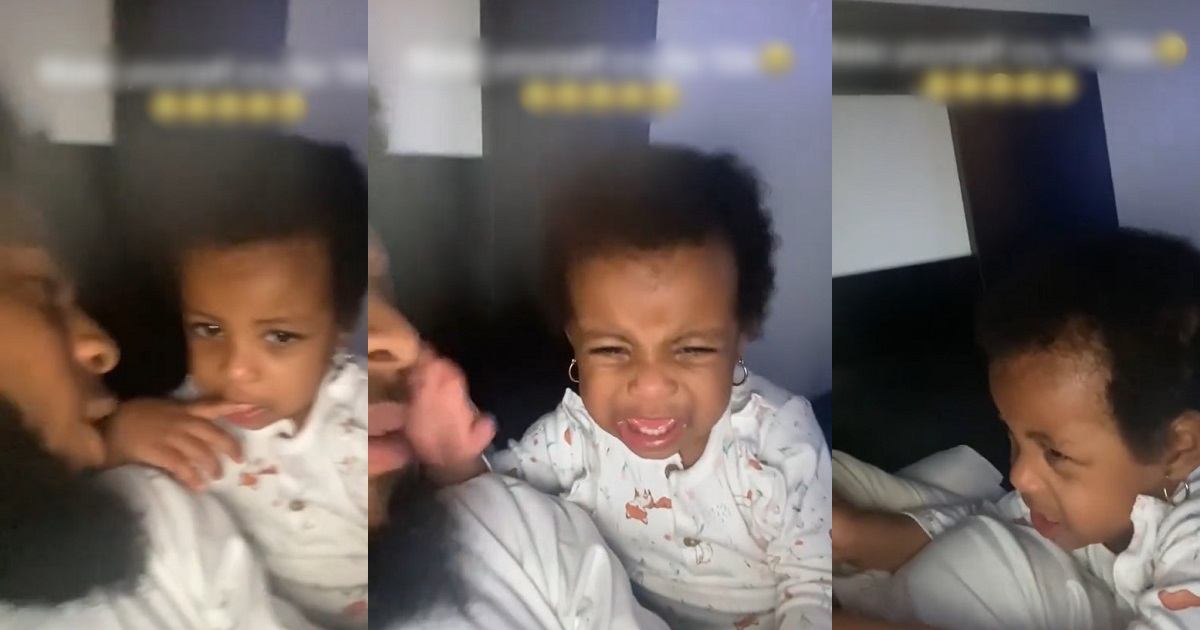 “Pay her right now” – Moment baby girl starts crying after her dad promised to give her $10k if she cries