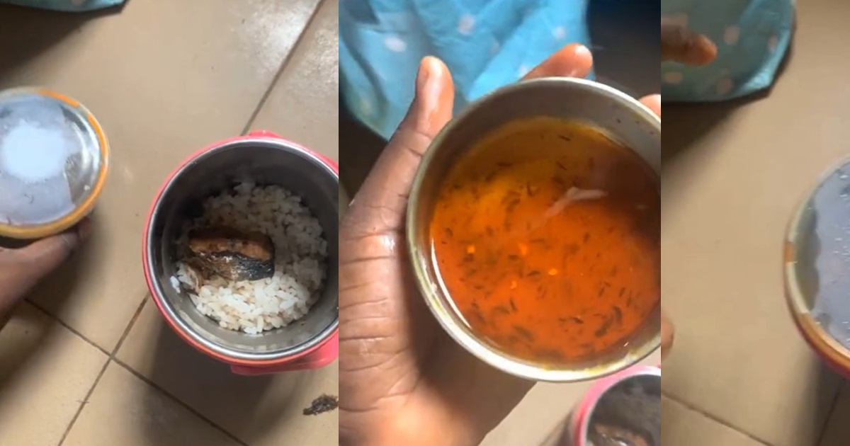 Corps member rages over the “tasteless” meal she was served at NYSC orientation camp (WATCH)