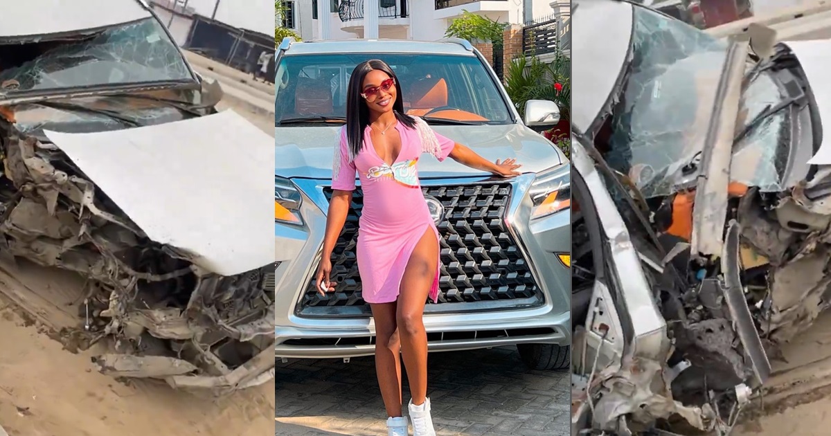 Mechanic crashes content creator, Ife Luv’s SUV after dropping it for minor repairs