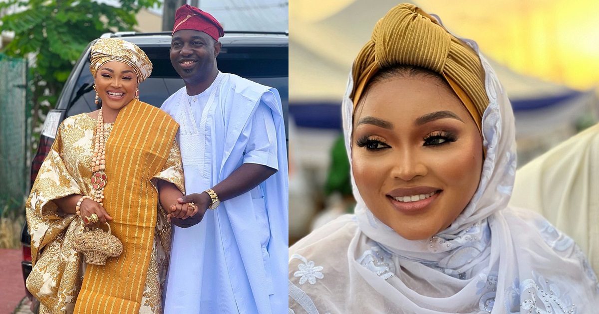Sweet moment actress Mercy Aigbe’s husband, Kazim Adeoti, surprised her on set with fruits to break her fast (Video) thumbnail