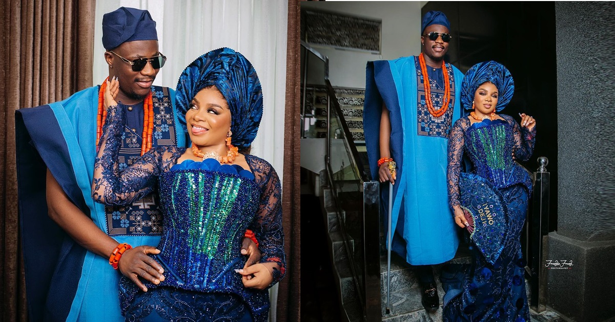 “You fought for this love and you won and made me your wife” – BBNaija star, Queen praises husband, David, days after their traditional wedding thumbnail