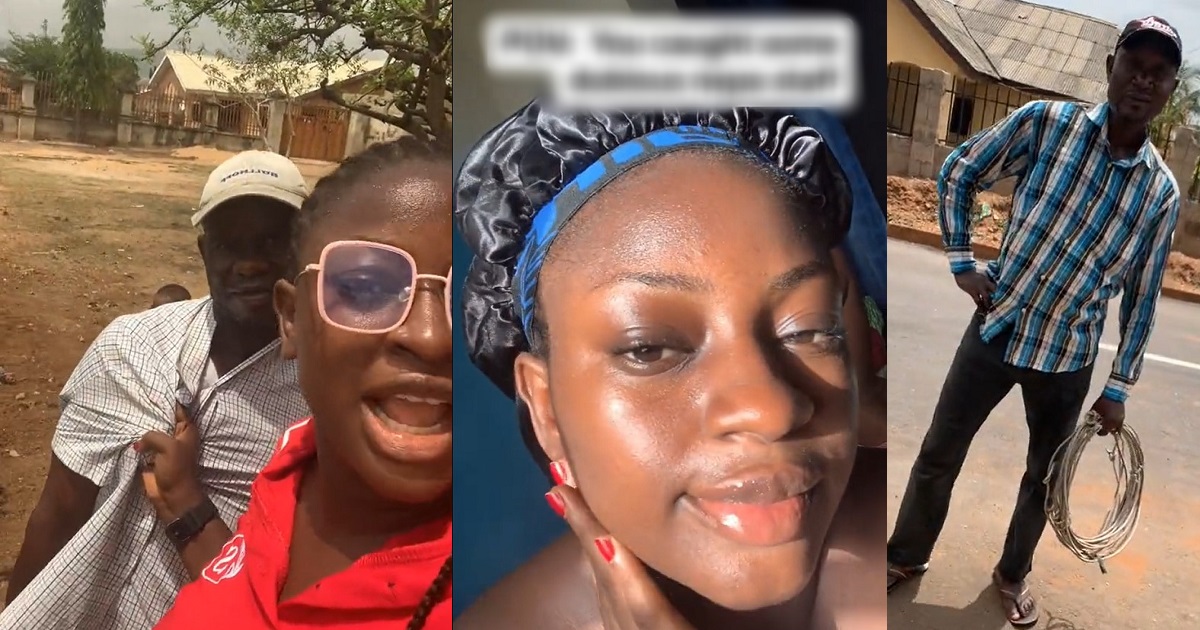 “Na person papa you hold like that” – Netizens react as lady confronts NEPA staff who came to disconnect their light when no one was home