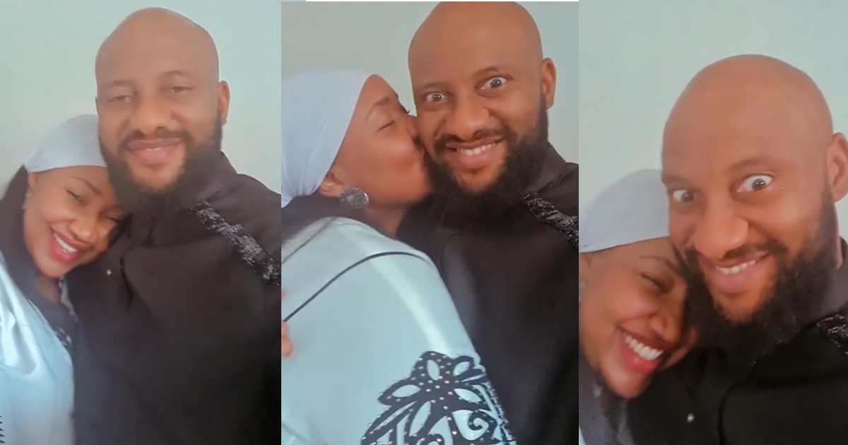 “My soulmate” – Actor Yul Edochie gushes over his second wife, Judy Austin, as they engage in PDA (video)