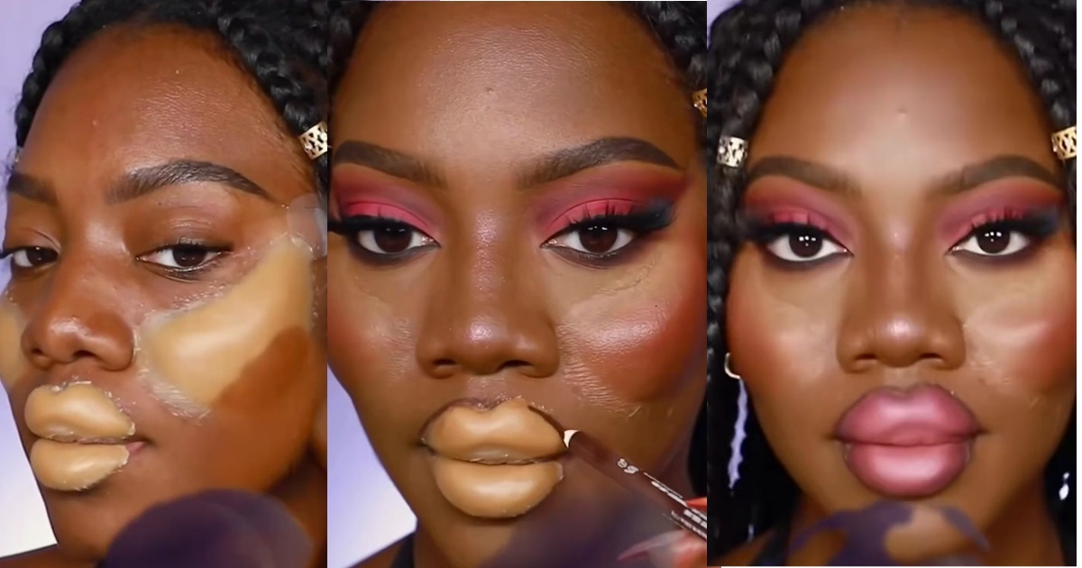 “What do women really want?”— Online users question as lady stick fillers to face