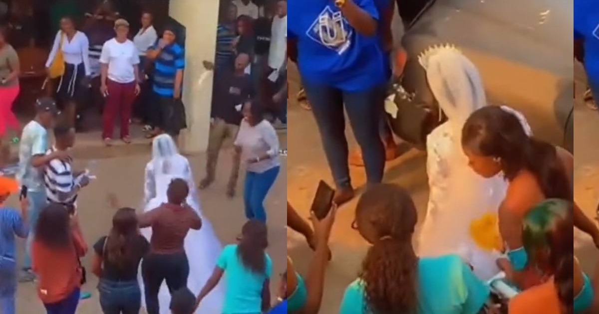 “who choose date for the wedding?” – Bride storms school in her wedding dress to write final exams