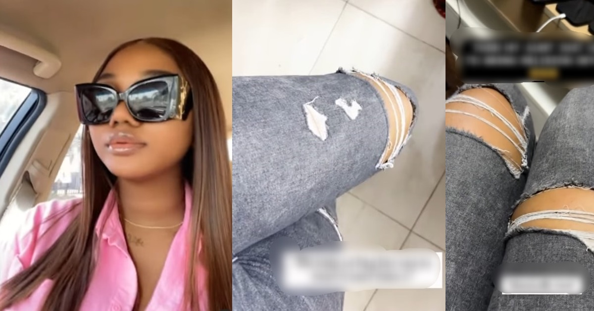 “Village meeting on top ripped jeans” – Moment Nigerian lady wore ripped jeans to her parent’s house (WATCH)