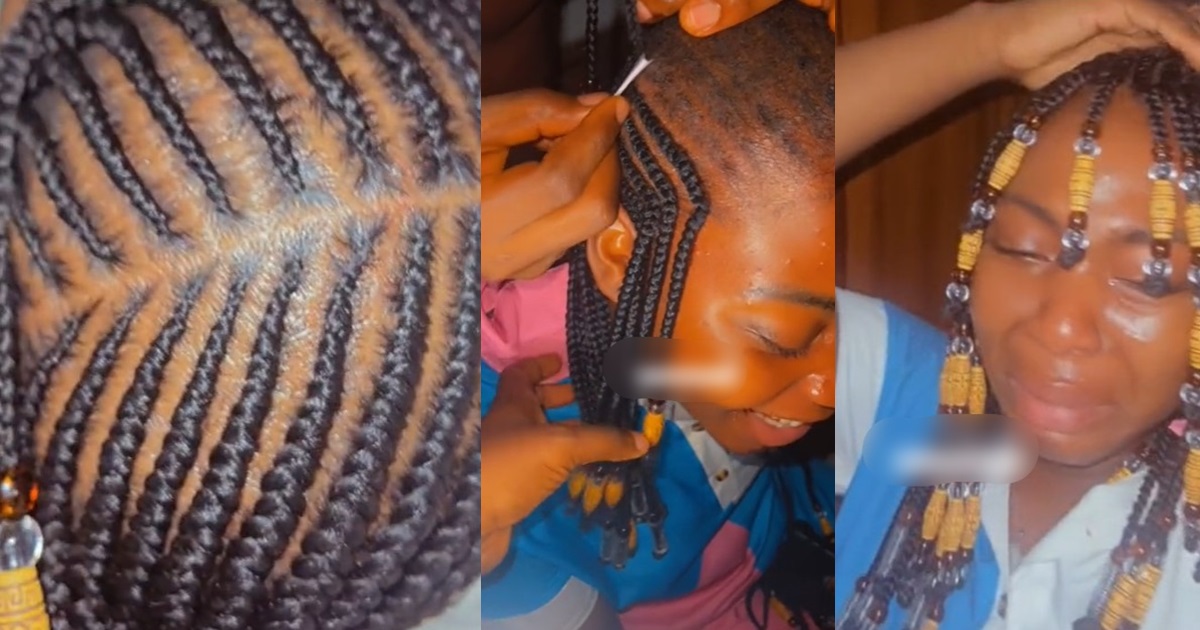 Nigerian lady shaves her hair off after making the trending hairstyle (WATCH)