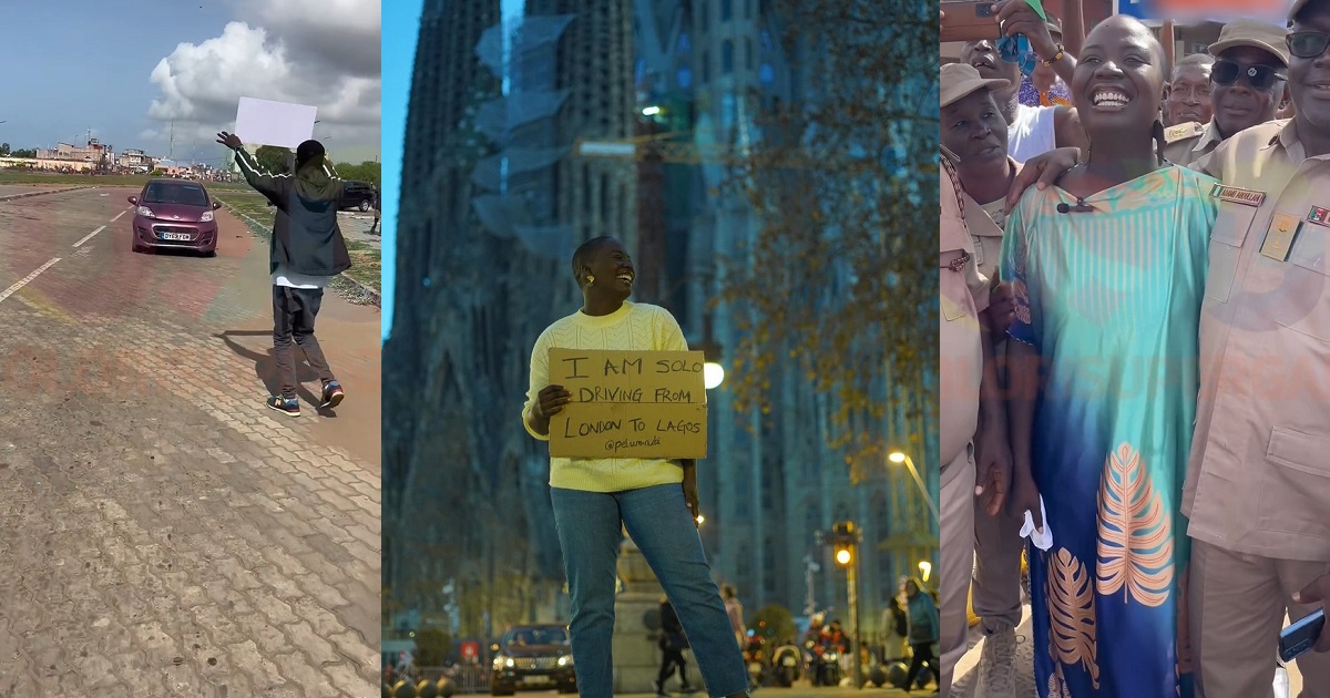 Celebration as travel creator Pelumi Nubi who started solo driving from London to Lagos in January, finally reaches her destination (VIDEO)