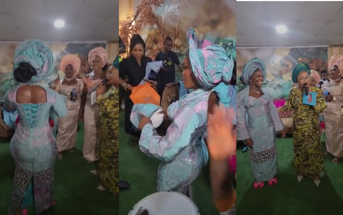 Hilarious moment a bride tells her friends to remove their buttocks from her husband’s face (WATCH)
