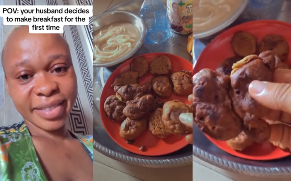 “Na Akara cookies” – Lady shares the mouth-watering meal her husband prepares for the first time (WATCH)