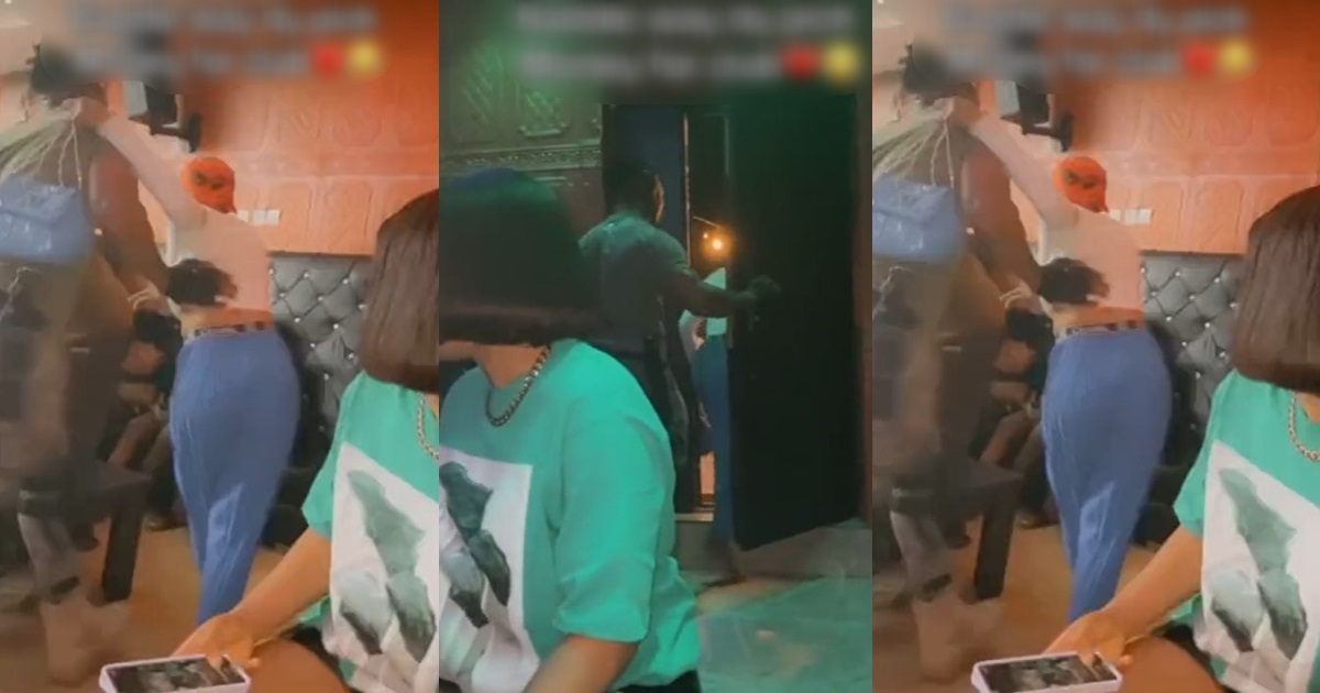 “the picker was picked” – Video of lady thrown out of the club for attempting to pick money sparks reaction (VIDEO)