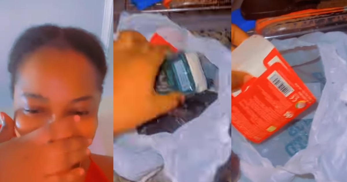 “At least he used protection” – Lady reveals the packs of c0nd0m she found in man’s house after travelling for two weeks (VIDEO)