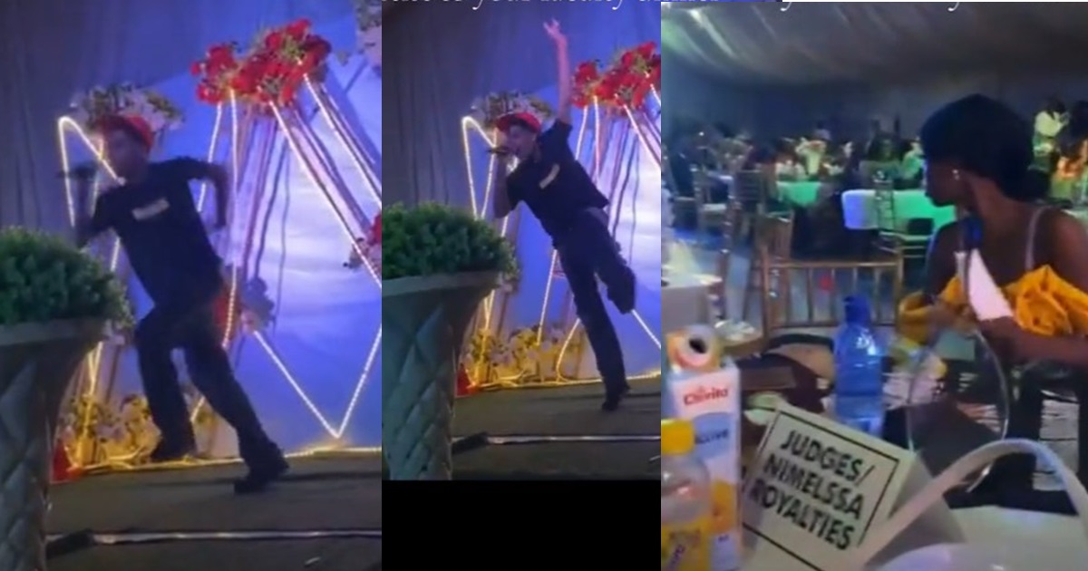 Upcoming artiste wows audience with his electrifying performance at a school’s faculty dinner party (VIDEO)