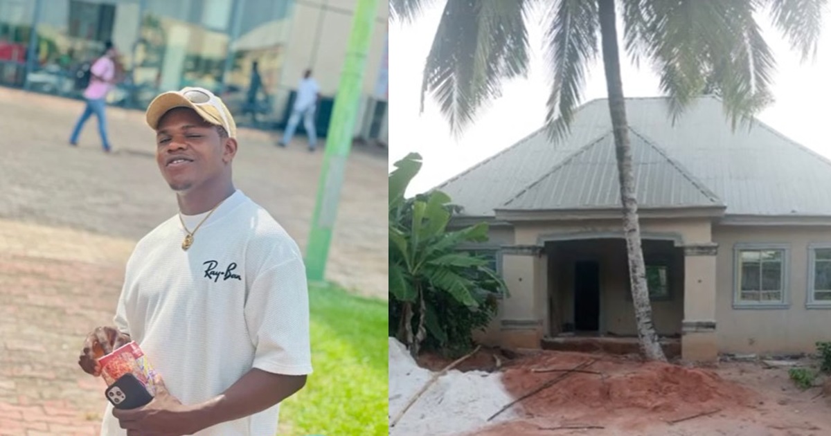 “I suffered a lot with no help” – Nigerian man honours late father completes his abandoned house project (WATCH)