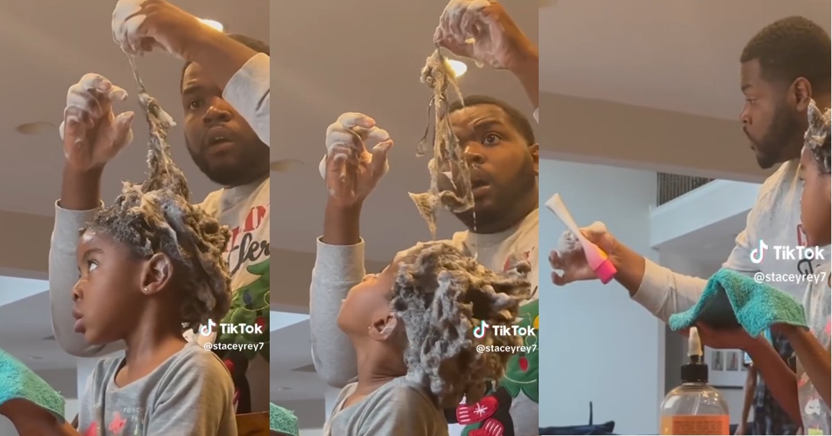 Moment a father unknowingly used hair removal to wash his daughter’s hair