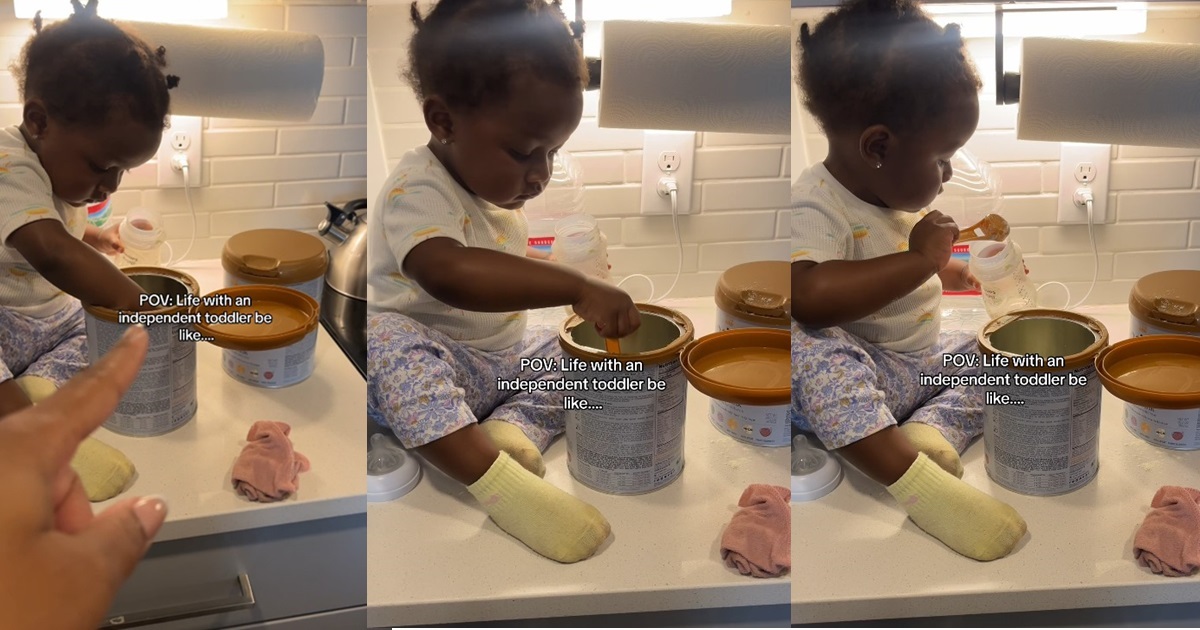 Mother is stunned as she discovers her baby preparing her meal herself (VIDEO)