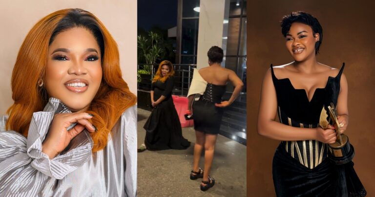 “Iya won. Dem no born dem well” – Toyin Abraham hails Kehinde Bankole after she beat Funke Akindele, others to win Best Actress at AMVCA 2024