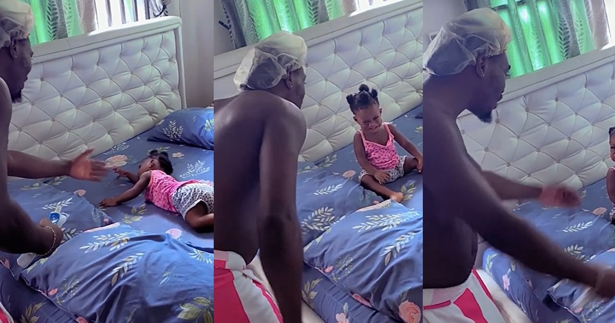 “This baby is going through a lot” – Nigerian father deprives his baby of sleep for disturbing her parents overnight (WATCH)