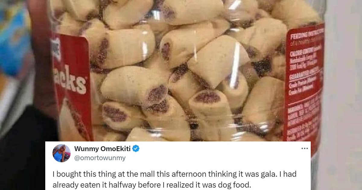 Lady cries out for help after consuming a jar of ‘dog food’ she thought was an edible snack