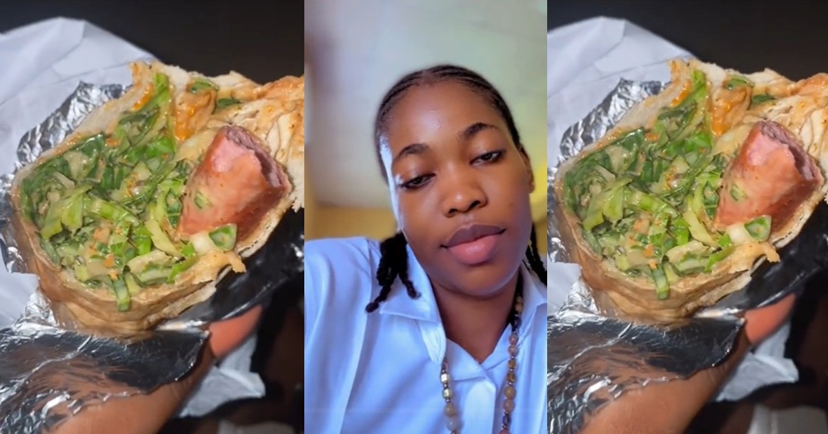 "Is that not ugwu leaf?" – Lady reveals the "veggie" shawarma she