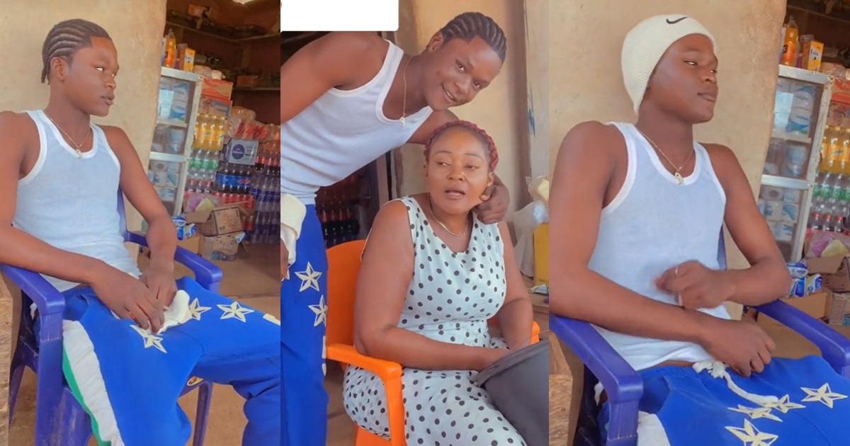 “Baba use shamǝ cover the hair” – Lady shares her mum’s reaction after her younger brother braided his hair (WATCH)