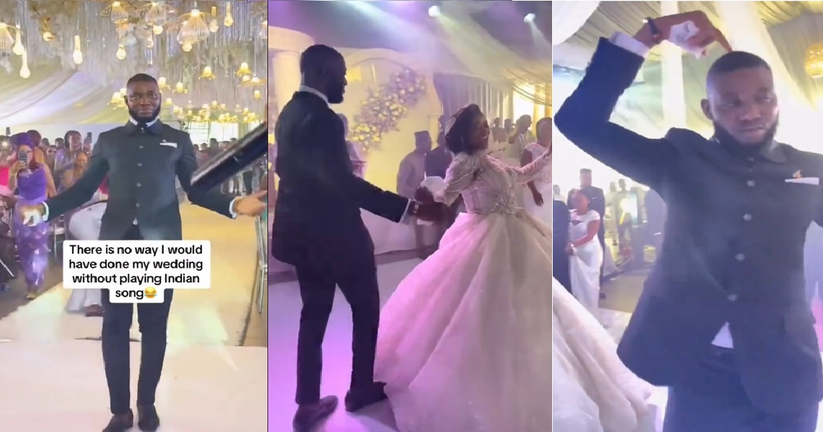 Nigerian ‘Amir Khan’ couple discover their Indian root as they pull smooth zeeworld dance moves to a song on their wedding day (VIDEO)