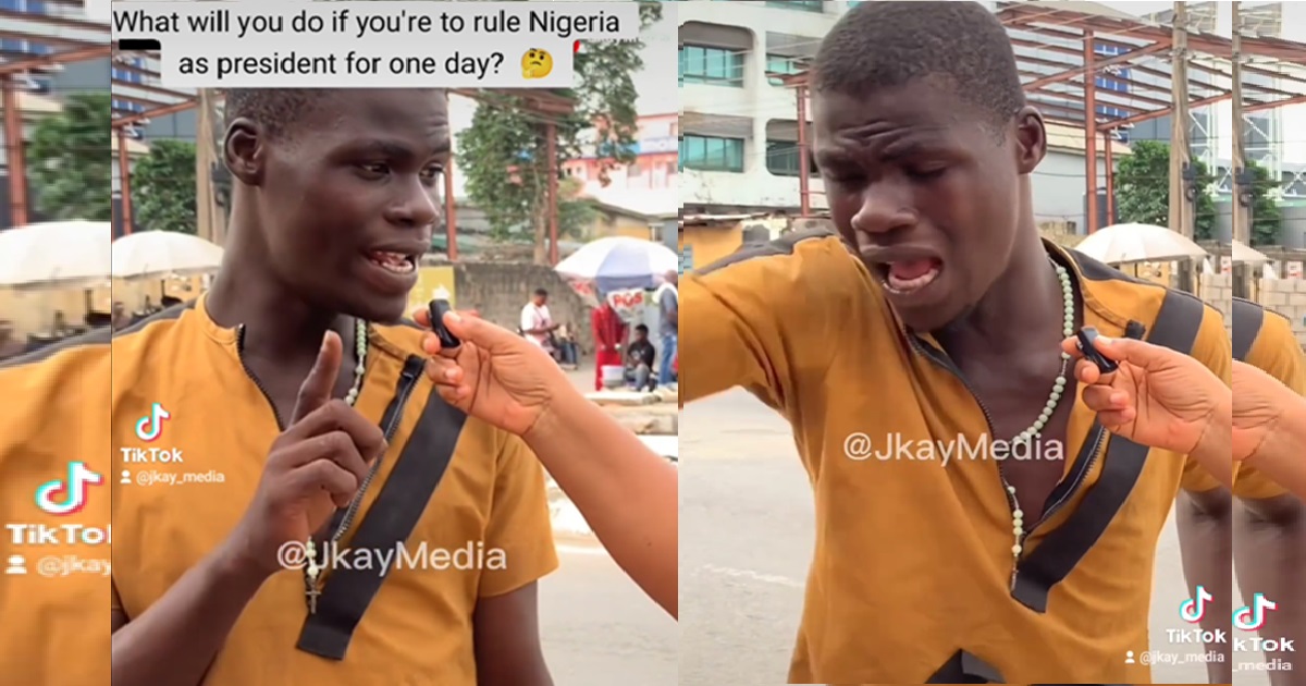 What will you do if you are Nigeria’s president for one day: “I go open prison, import garri, everybody go dey carry pistol” — Man says