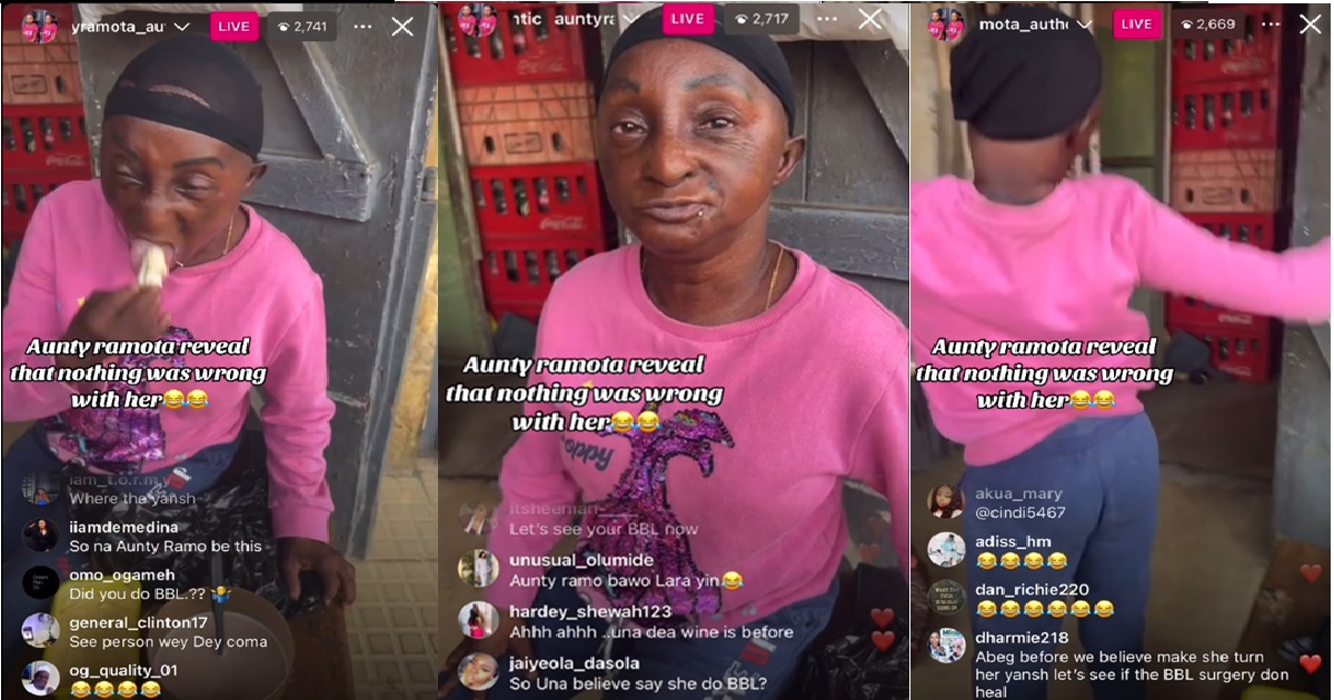Aunty Ramota debunks rumor of going for BBL, shows off body in live video (WATCH)