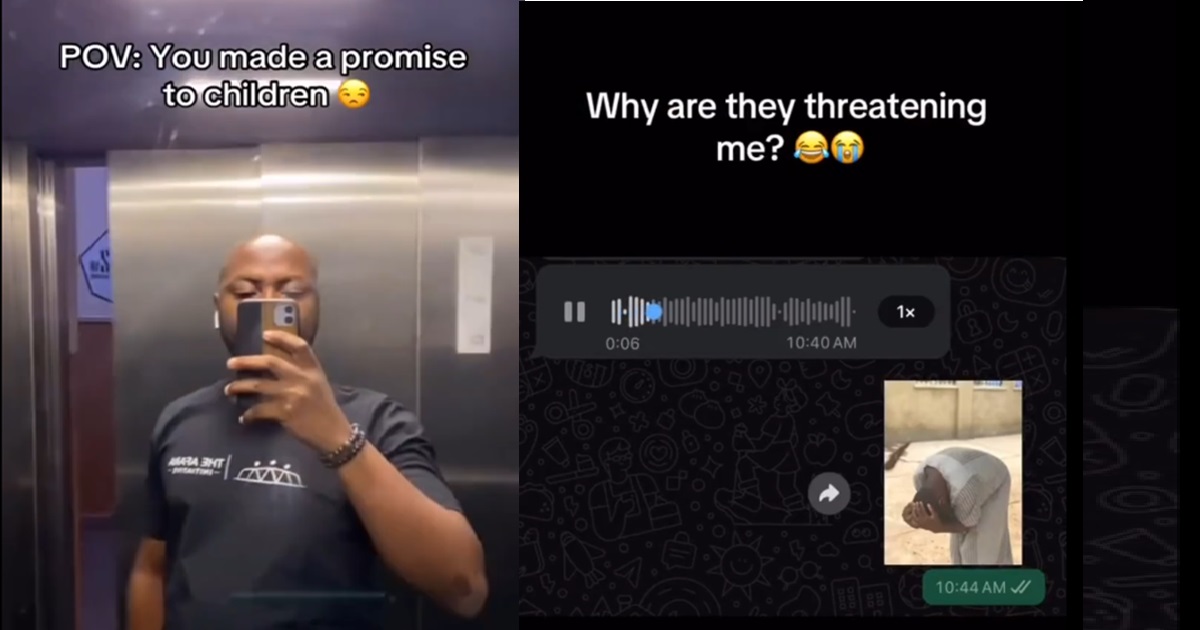 “You no know say them no dey promise children” – Man shares voice note of children threatening him after he failed promise of buying them parfait
