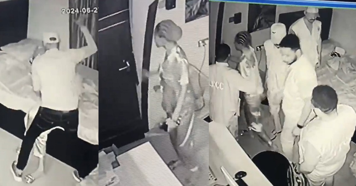 EFCC officials c@ught on CCTV camera har@ssing and ass@ulting hotel guests and staffs (VIDEO)