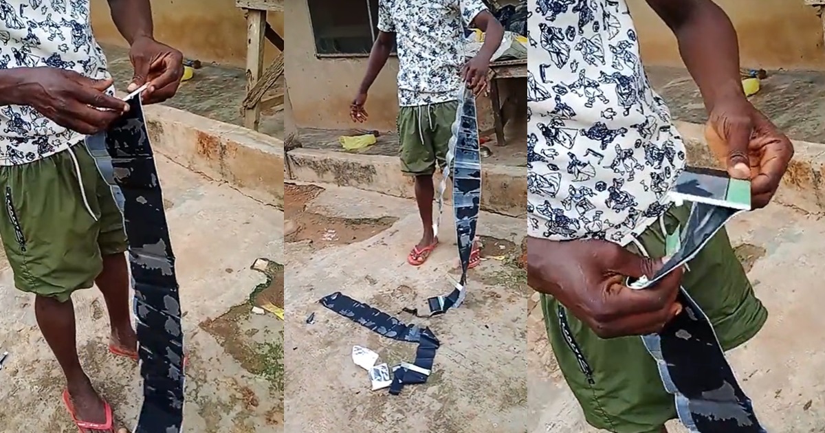 Outr@ge as Nigerian man called “Lithium” inside his Power bank, paper (WATCH)