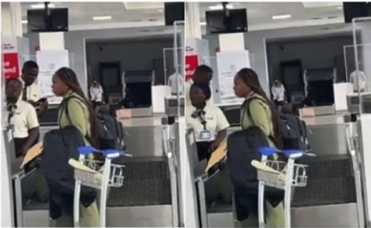 “From PPA to MMA” – Viral Video Of Female Corps Member Traveling Out Of The Country With Her Uniform After Signing Out of NYSC (WATCH)