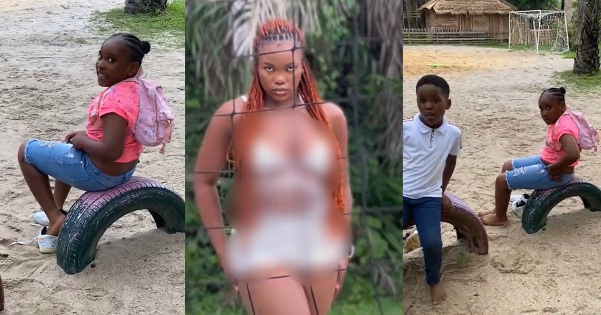 “It is not good for my eyes, you’re showing your skin” – Moment little girl criticized a video vixen over the type of outfit she had on (VIDEO)